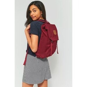 Fjallraven Foldsack No. 1 Canvas Backpack in Burgundy Red